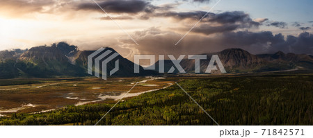 Aerial Landscape in Yukon, Canada 71842571