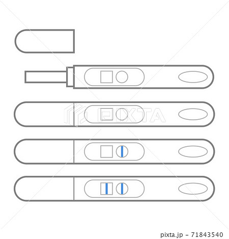 陽性 陰性 未使用の妊娠検査薬もしくは排卵検査薬のイラスト素材