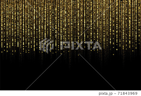 curtain of golden particles on a black backgroundのイラスト素材 [71843969] - PIXTA