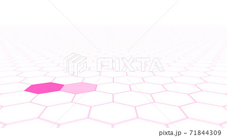 CGヘクサゴン　並んだ複数の六角形の背景素材 71844309