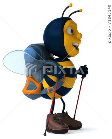 Fun backpacker bee - 3D Illustrationのイラスト素材 [71845140] - PIXTA