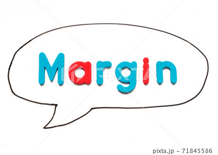 Alphabet letter with word margin in black line hand drawing as bubble speech on white board background Alphabet letter with word margin in black line hand drawing as bubble speech on white board background 71845586