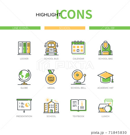 School - modern line design style icons set 71845830