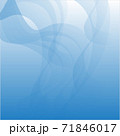 青い背景。薄布、オーガンジー、水、流れ、イメージ素材 71846017