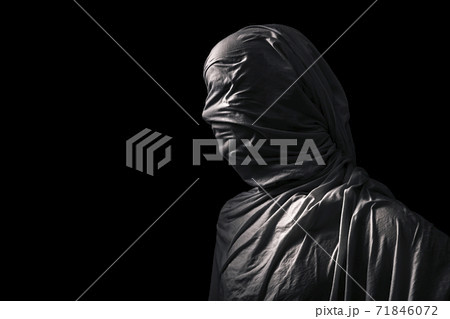Portrait of a scary ghost isolated on black background 71846072