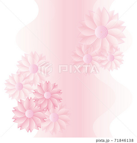 シフォンの八重桜のドレスのようなイメージ やさしいピンクのイラスト素材