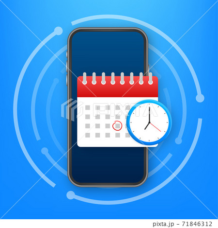Calendar and clock icon. Wall calendar. Important, schedule, appointment date. Vector stock illustration. 71846312
