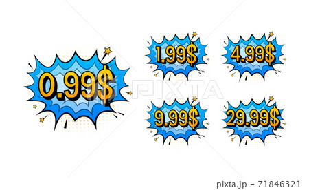 Discount sticker. Template with 99 only. Vector template design. Sale, price tag. Sale banner badge. Special offer price sign. Vector stock illustration. 71846321