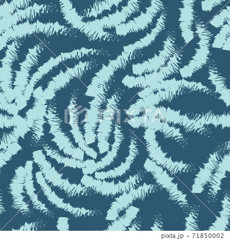 Abstract blue pattern of chaotic ragged arcs. Seamless linear pattern. Blank for printing on fabric. 71850002