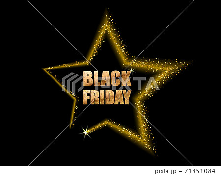 Black Friday. Banner shining gold star retro vector Black Friday Black Friday. Banner shining gold star retro vector Black Friday 71851084