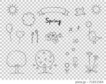 Spring pen drawing set - Stock Illustration [71851564] - PIXTA