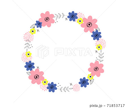 花リースフレームのイラスト素材