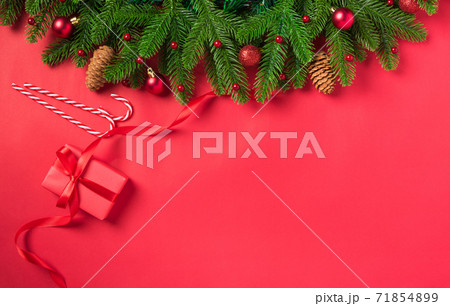Christmas holiday background with gift box decorations Christmas holiday background with gift box decorations 71854899
