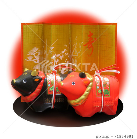 丑年年賀状素材 71854991
