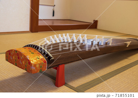 和室に置かれたお琴 71855101