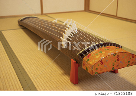 畳の上に置かれたお琴 畳の上に置かれたお琴 71855108