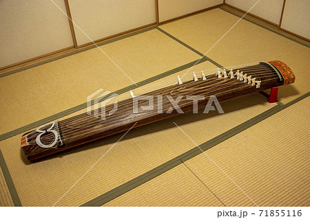 畳の上に置かれたお琴 畳の上に置かれたお琴 71855116