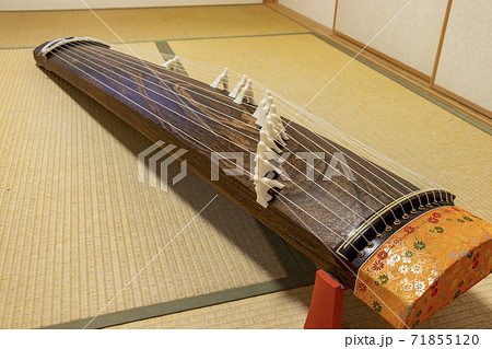 和室に置かれた箏 71855120