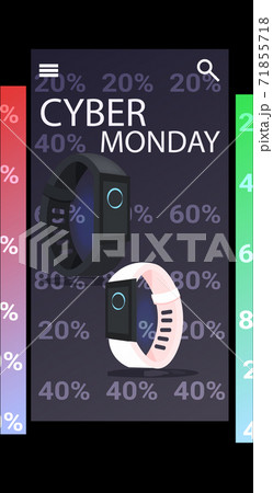 digital smart watches cyber monday online sale poster advertising flyer holiday shopping promotion banner 71855718
