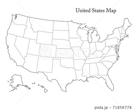 アメリカ合衆国州境界線付き白地図