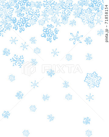 手描きの雪の結晶の壁紙イラスト 白と水色のイラスト素材