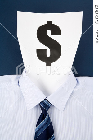 Paper Face and Dollar Sign Paper Face and Dollar Sign 71858680