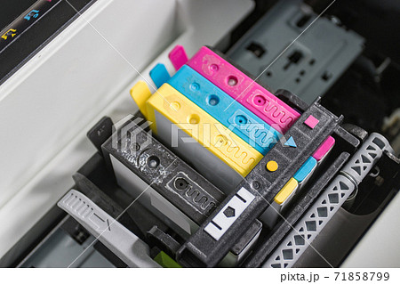 An ink cartridge or inkjet cartridge is a component of an inkjet printer that contains the ink four color 71858799