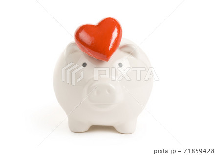 Piggy Bank and Red Heart 71859428