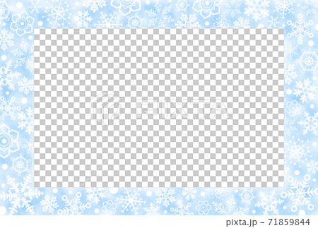 Japanese paper-style frame studded with snowflakes, light blue postcard size Japanese paper-style frame studded with snowflakes, light blue postcard size 71859844
