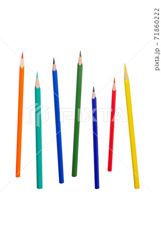 Colourful pencils. Isolated on white. Rainbow colors. Colourful pencils. Isolated on white. Rainbow colors. 71860222