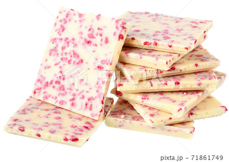 Heap white chocolate with strawberry isolated Heap white chocolate with strawberry isolated 71861749