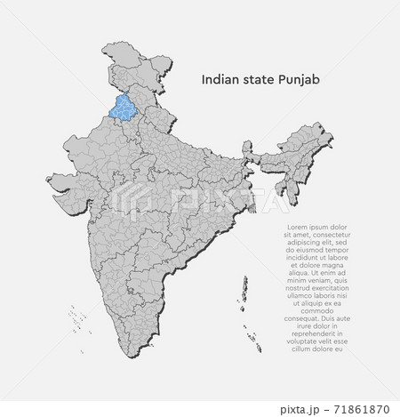 India map country state Punjab, vector template 71861870