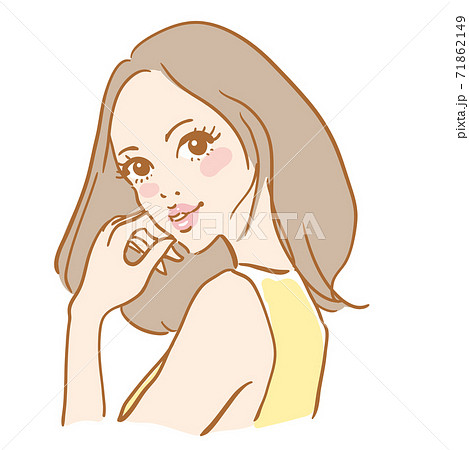 キレイ 可愛い 女性 上半身のイラスト素材