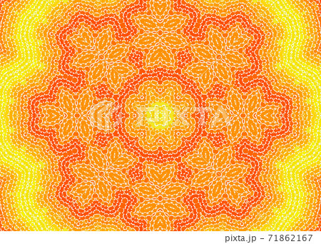 Abstract yellow and orange concentric mosaic pattern 71862167