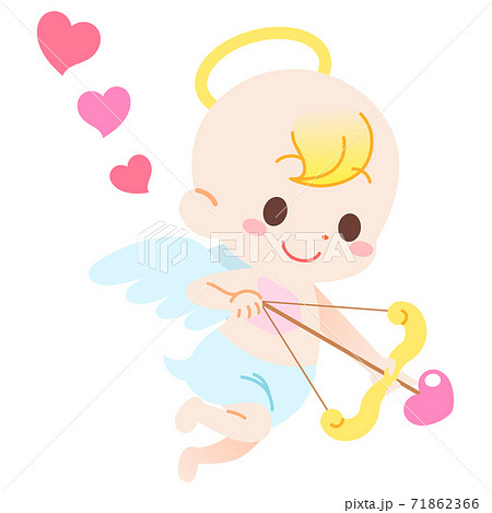弓を引く恋のキューピッド 天使キャラクターのイラスト素材
