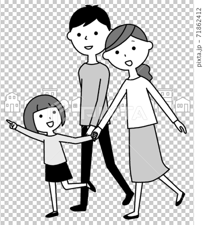A good friend family taking a walk, a two-generation family and the cityscape A good friend family taking a walk, a two-generation family and the cityscape 71862412