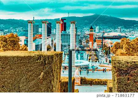 National Museum in Barcelona,Placa De Espanya,Spain. 71863177
