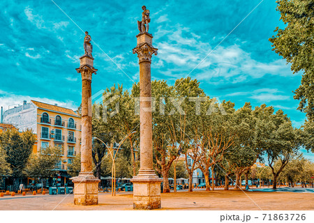 Column Alameda de Hercules in downtown of the city Seville - is Column Alameda de Hercules in downtown of the city Seville - is 71863726