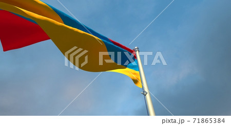 3d rendering of the national flag of the Armenia 3d rendering of the national flag of the Armenia 71865384