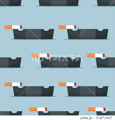 Cigarettes ceramic ashtray seamless pattern Cigarettes ceramic ashtray seamless pattern 71871407