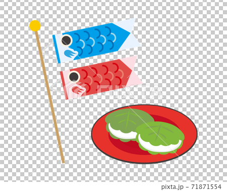 Kashiwamochi and carp streamer vector list Children's Day Tango no Sekku Kashiwamochi and carp streamer vector list Children's Day Tango no Sekku 71871554
