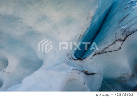 Glacier close up. Blue ice in mountains. Ice textures 71873852