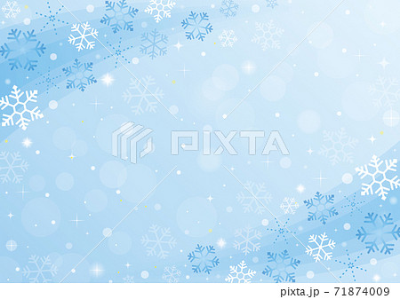 雪の結晶背景イラスト 青 横のイラスト素材 [71874009] - PIXTA