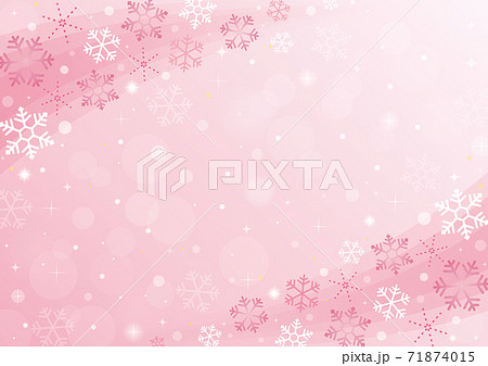 雪の結晶背景イラスト ピンク 横のイラスト素材