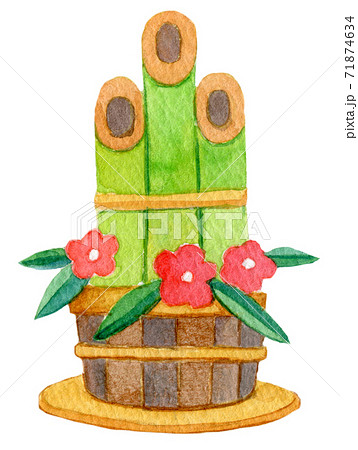 お正月 縁起物 水彩イラスト 年賀状素材のイラスト素材