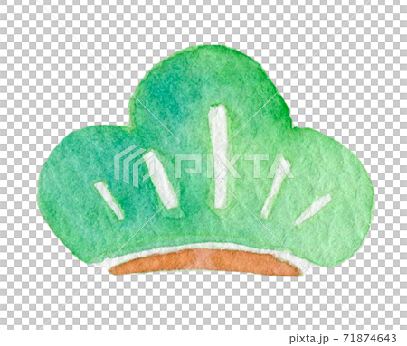 New Year's lucky charm watercolor illustration New Year's card material 71874643