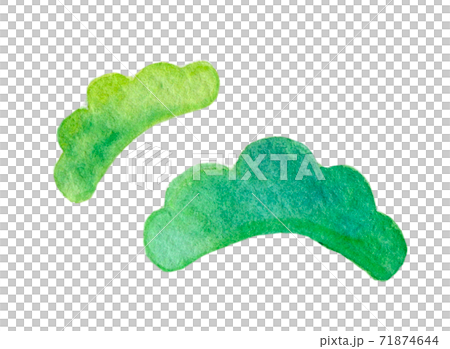 New Year's lucky charm watercolor illustration New Year's card material 71874644