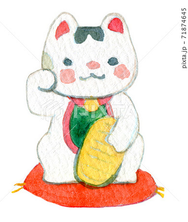 お正月 縁起物 水彩イラスト 年賀状素材 お正月 縁起物 水彩イラスト 年賀状素材 71874645