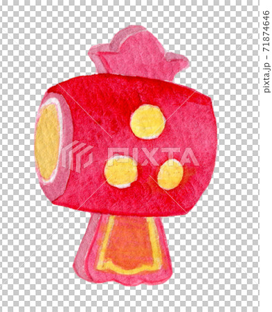 New Year's lucky charm watercolor illustration New Year's card material 71874646