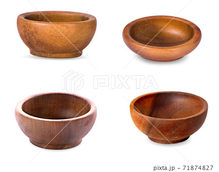 Wooden bowl isolated on white background Wooden bowl isolated on white background 71874827